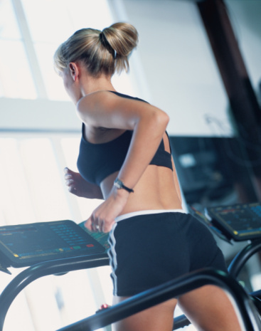woman on treadmill