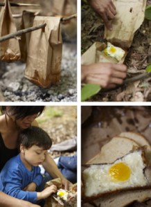 campfire eggs and bacon from cooking in the moment book by andrea reusing