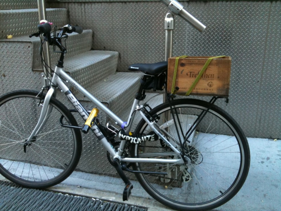 bicycle with wine case
